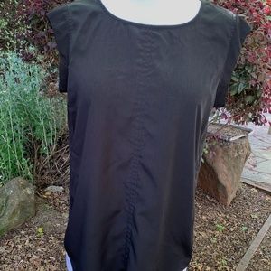 Chico's Black Pullover Cap Sleeve High-Low top Sz4
